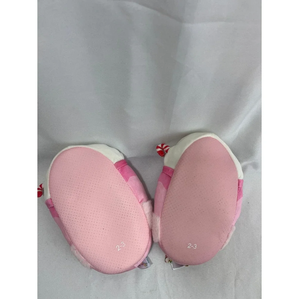 Squishmallows Peppermint Pink Plush Slippers Kids Size 2/3 New With Tags